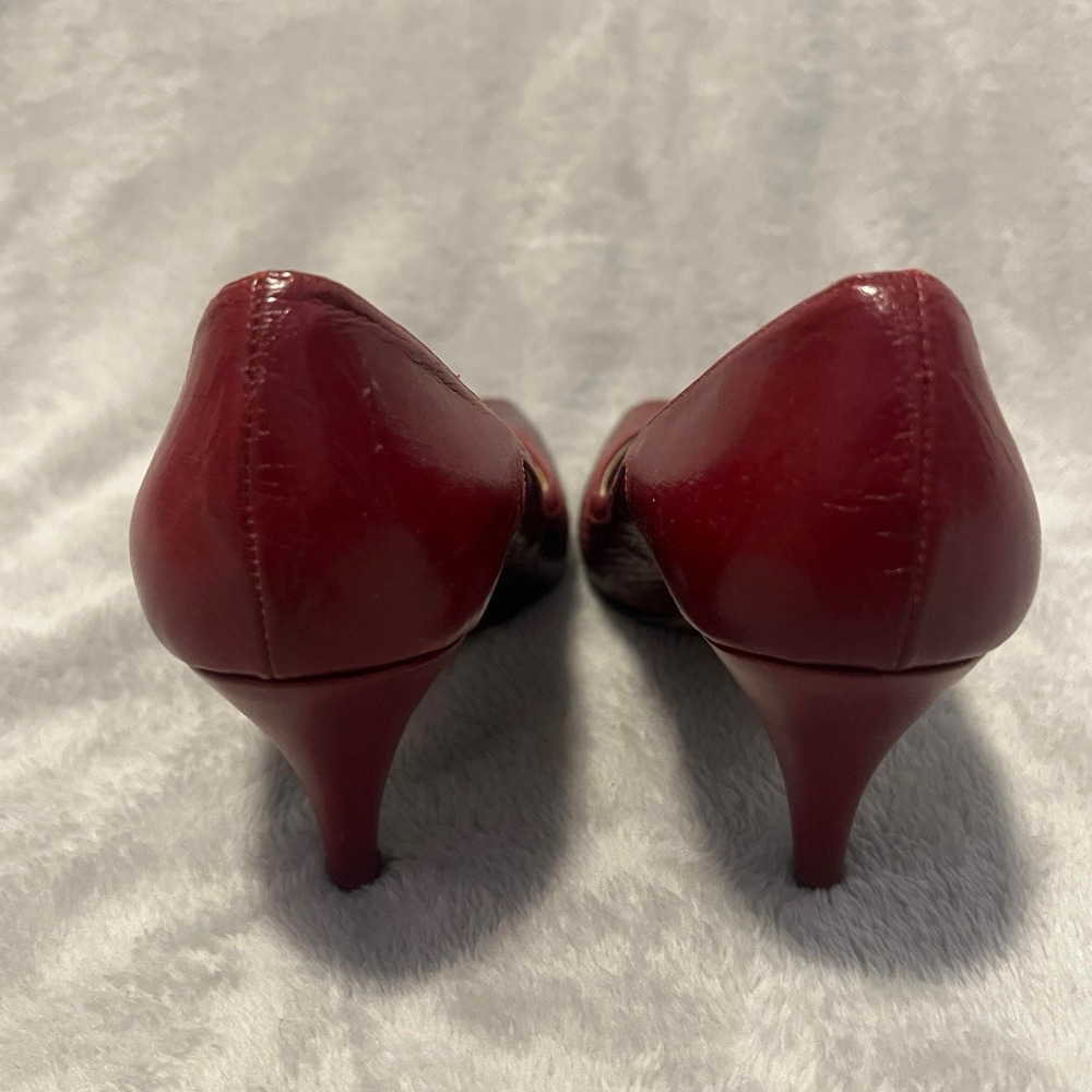 J Renee Luxe Red Genuine Snakeskin Peep Toe Heel Pump Women's 7M Vintage EUC - Picture 5 of 8